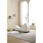 Chaise longue ricurva in similpelle bianco/nera per 1 persona