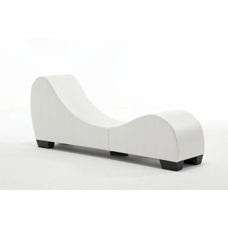Chaise longue ricurva in similpelle bianco/nera per 1 persona