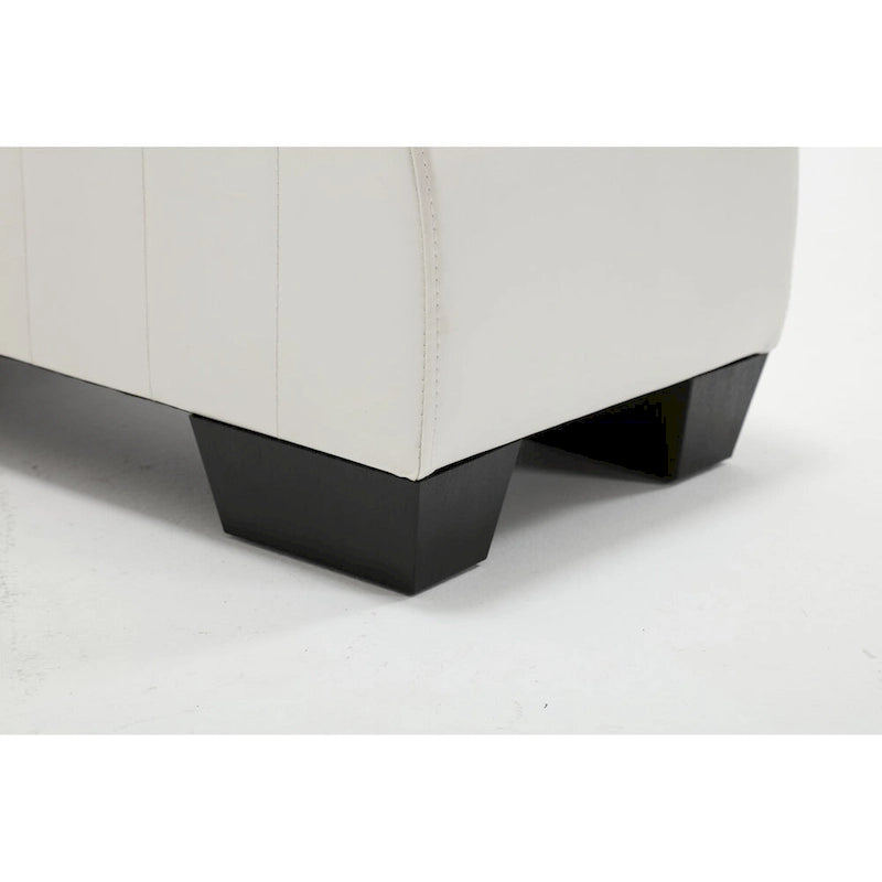 Chaise longue ricurva in similpelle bianco/nera per 1 persona