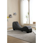 Chaise longue ricurva in similpelle bianco/nera per 1 persona