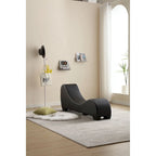 Chaise longue ricurva in similpelle bianco/nera per 1 persona