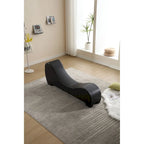 Chaise longue ricurva in similpelle bianco/nera per 1 persona