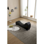 Chaise longue ricurva in similpelle bianco/nera per 1 persona