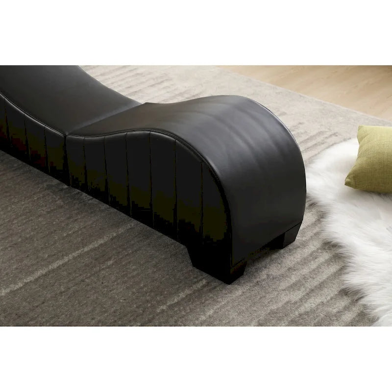 Chaise longue ricurva in similpelle bianco/nera per 1 persona