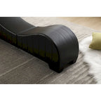 Chaise longue ricurva in similpelle bianco/nera per 1 persona