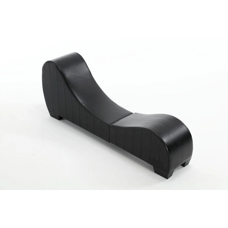 Chaise longue ricurva in similpelle bianco/nera per 1 persona