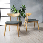 Sedia da pranzo grigia / grigio chiaro di metà secolo, set da 2, 1 persona ciascuna