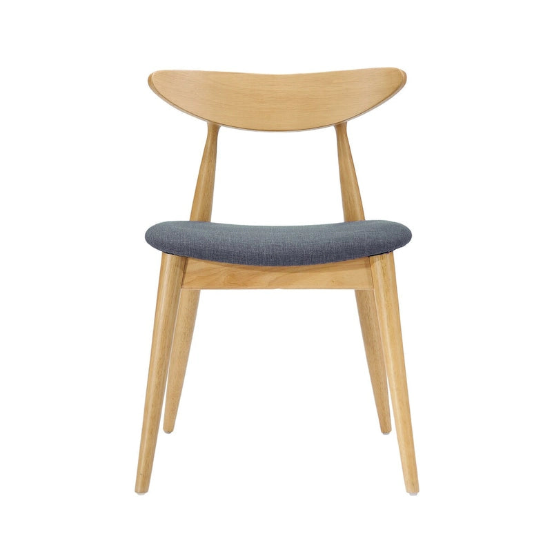 Sedia da pranzo grigia / grigio chiaro di metà secolo, set da 2, 1 persona ciascuna