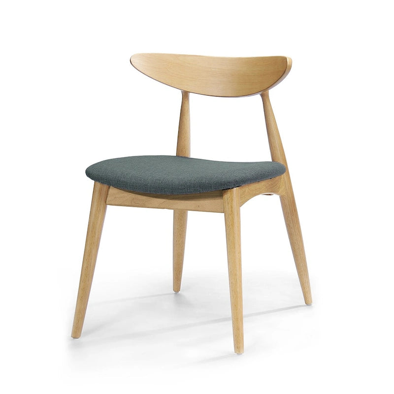 Sedia da pranzo grigia / grigio chiaro di metà secolo, set da 2, 1 persona ciascuna
