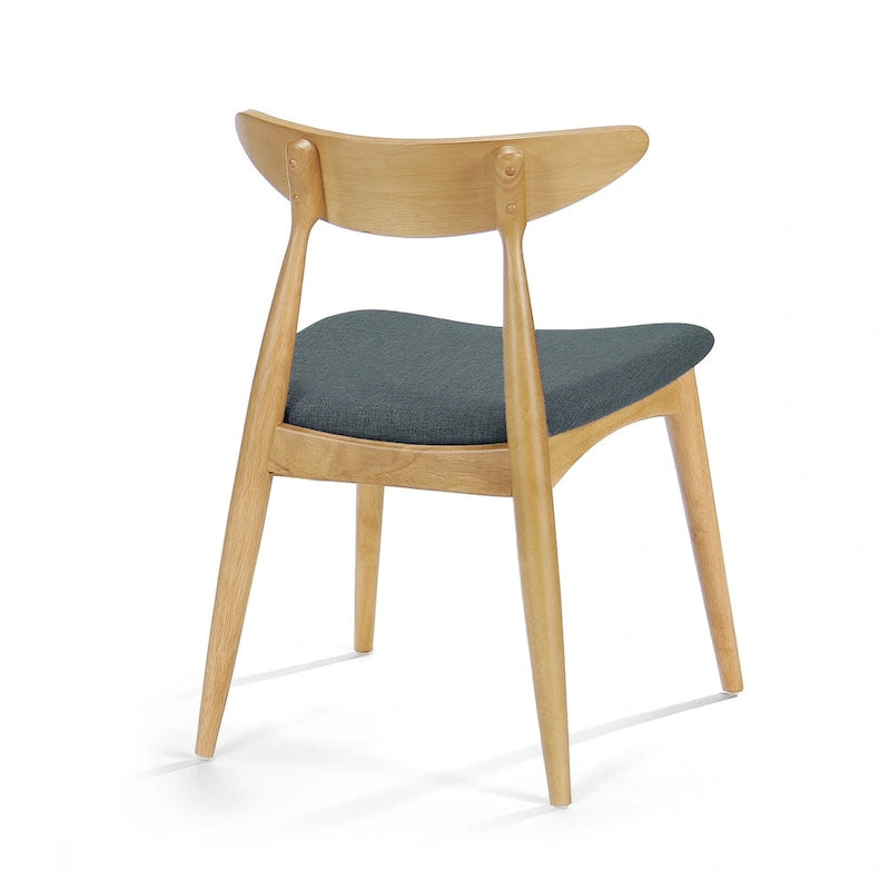 Sedia da pranzo grigia / grigio chiaro di metà secolo, set da 2, 1 persona ciascuna