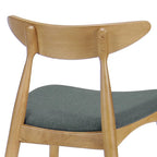 Sedia da pranzo grigia / grigio chiaro di metà secolo, set da 2, 1 persona ciascuna