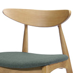Sedia da pranzo grigia / grigio chiaro di metà secolo, set da 2, 1 persona ciascuna