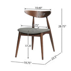 Sedia da pranzo grigia / grigio chiaro di metà secolo, set da 2, 1 persona ciascuna