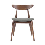 Sedia da pranzo grigia / grigio chiaro di metà secolo, set da 2, 1 persona ciascuna