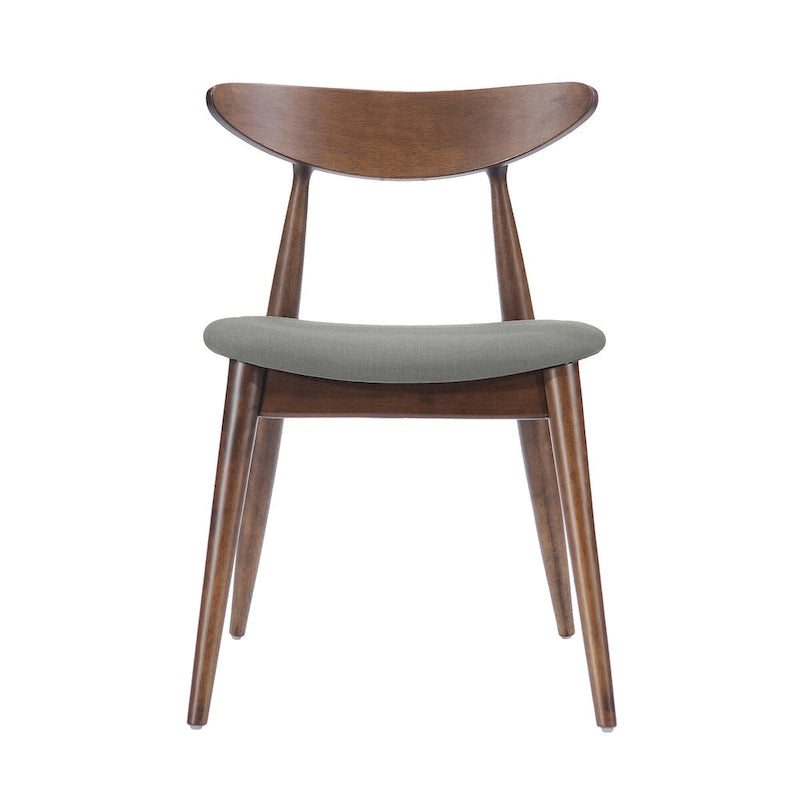 Sedia da pranzo grigia / grigio chiaro di metà secolo, set da 2, 1 persona ciascuna