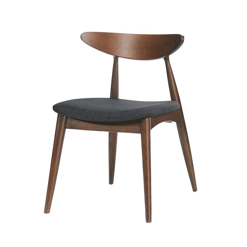 Sedia da pranzo grigia / grigio chiaro di metà secolo, set da 2, 1 persona ciascuna