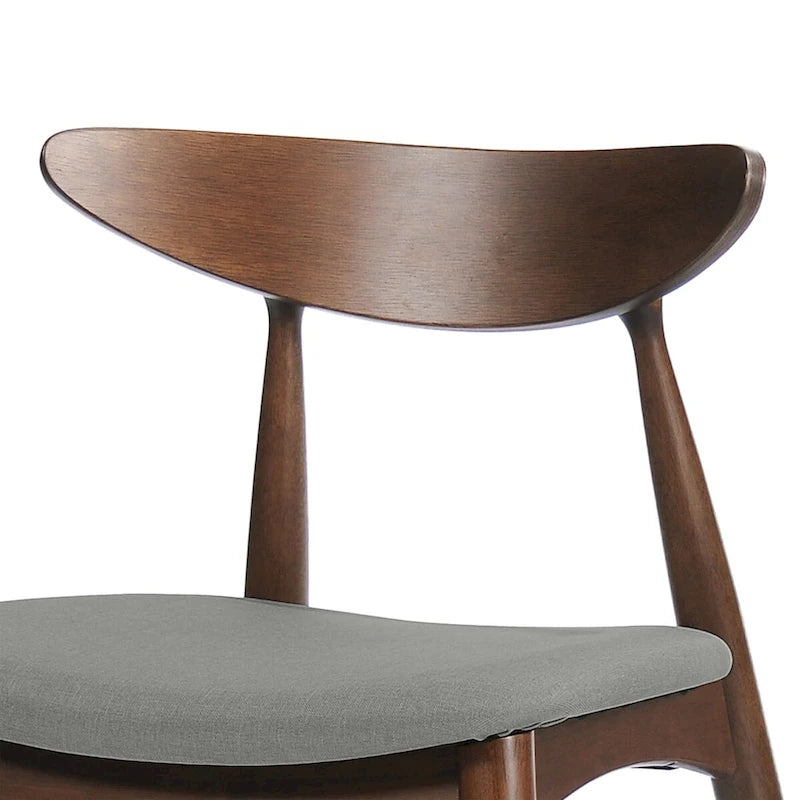Sedia da pranzo grigia / grigio chiaro di metà secolo, set da 2, 1 persona ciascuna