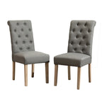 Tavolo da pranzo con gambe tornite e 6 sedie capitonné, 6 posti – Marrone / Beige / Marrone beige