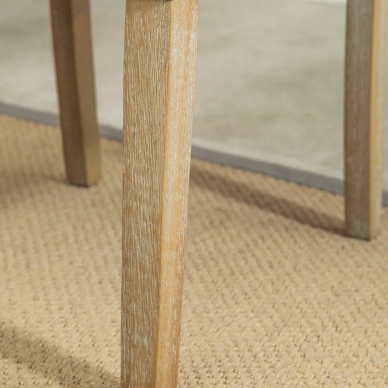 Tavolo da pranzo con gambe tornite e 6 sedie capitonné, 6 posti – Marrone / Beige / Marrone beige