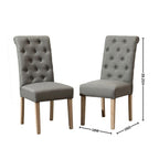 Tavolo da pranzo con gambe tornite e 6 sedie capitonné, 6 posti – Marrone / Beige / Marrone beige