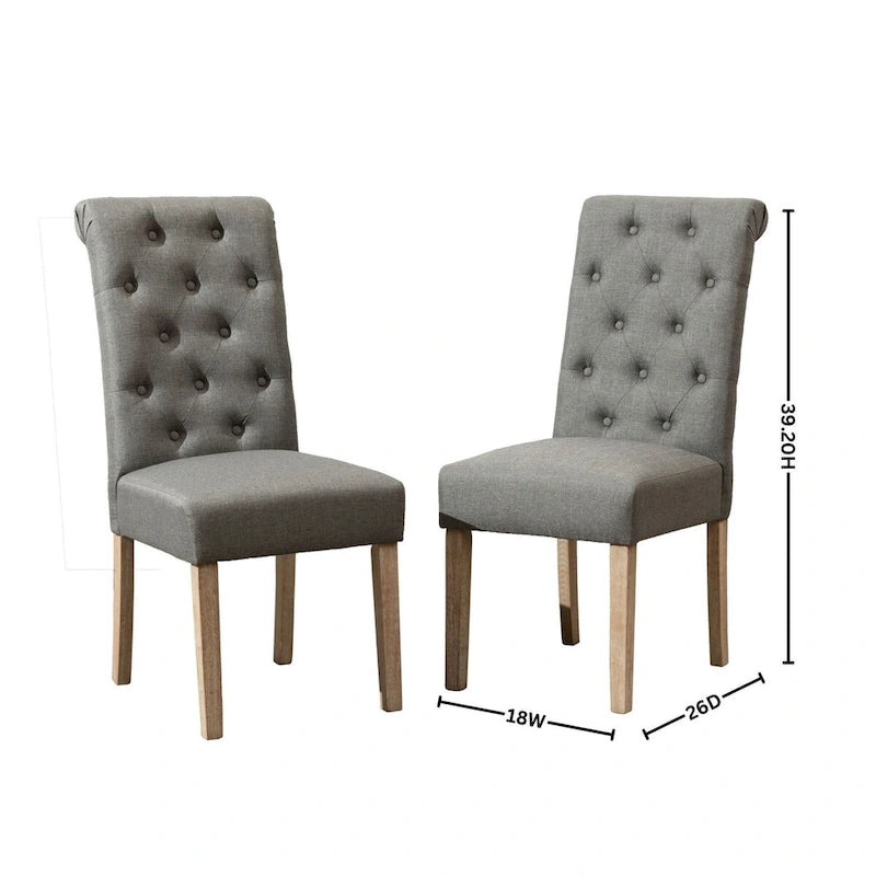 Tavolo da pranzo con gambe tornite e 6 sedie capitonné, 6 posti – Marrone / Beige / Marrone beige